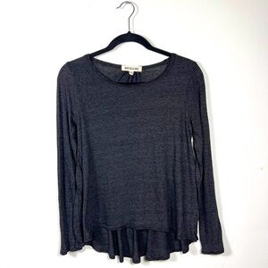 Madewell Rivet & Thread Women Black Long Sleeve with peplum back SZM